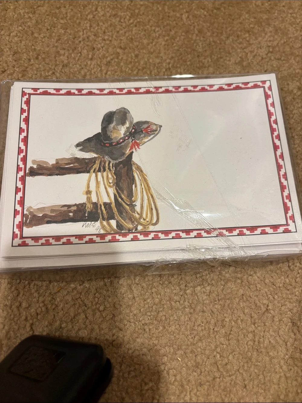 Western cowboy hat stationary Hat Illustration on Cards